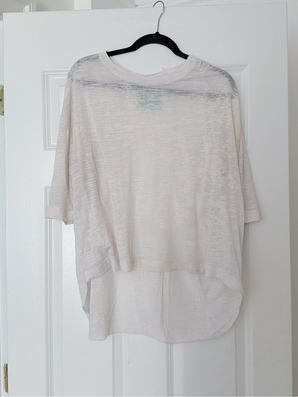 Light Cream Women's Relaxed Short-Sleeve Top